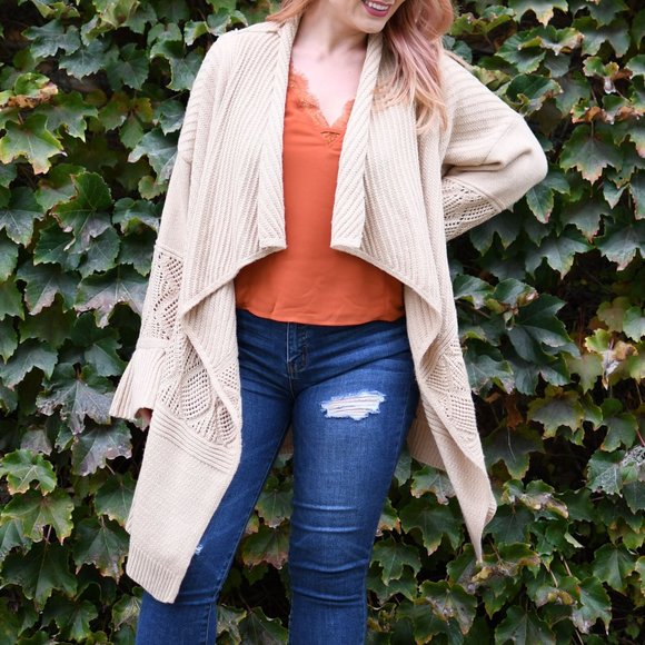 NWT Kori Camel Draped Cardigan - Picture 4 of 10